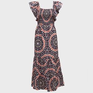 Marie Oliver Tie Dye Smocked Maxi Dress Size XS